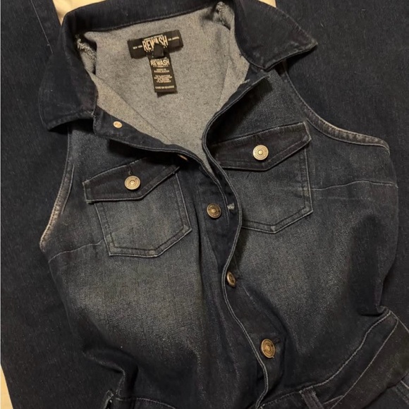 Rewash Women's Dark Blue Denim jumpsuit - Picture 2 of 5